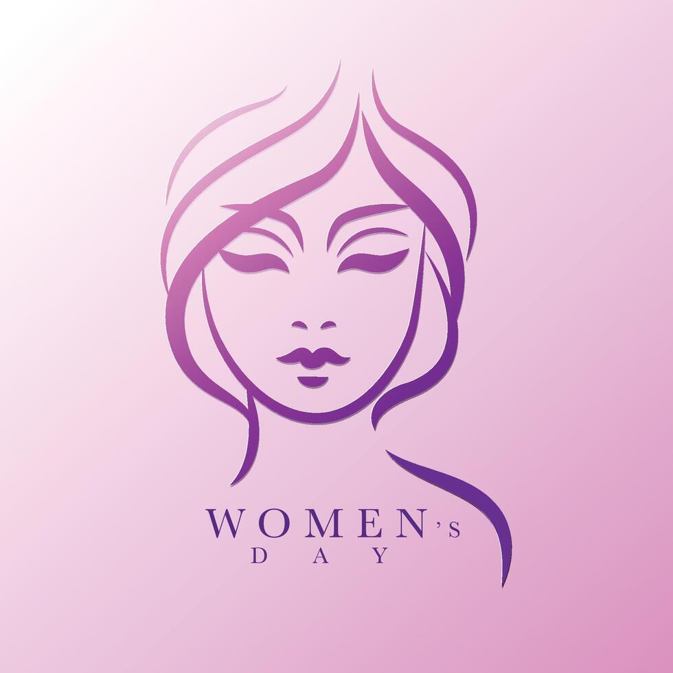 vrouwen dag, Dames icoon, logo vlak ontwerp, penseel, hand- trek vector, minimaal lijn vector