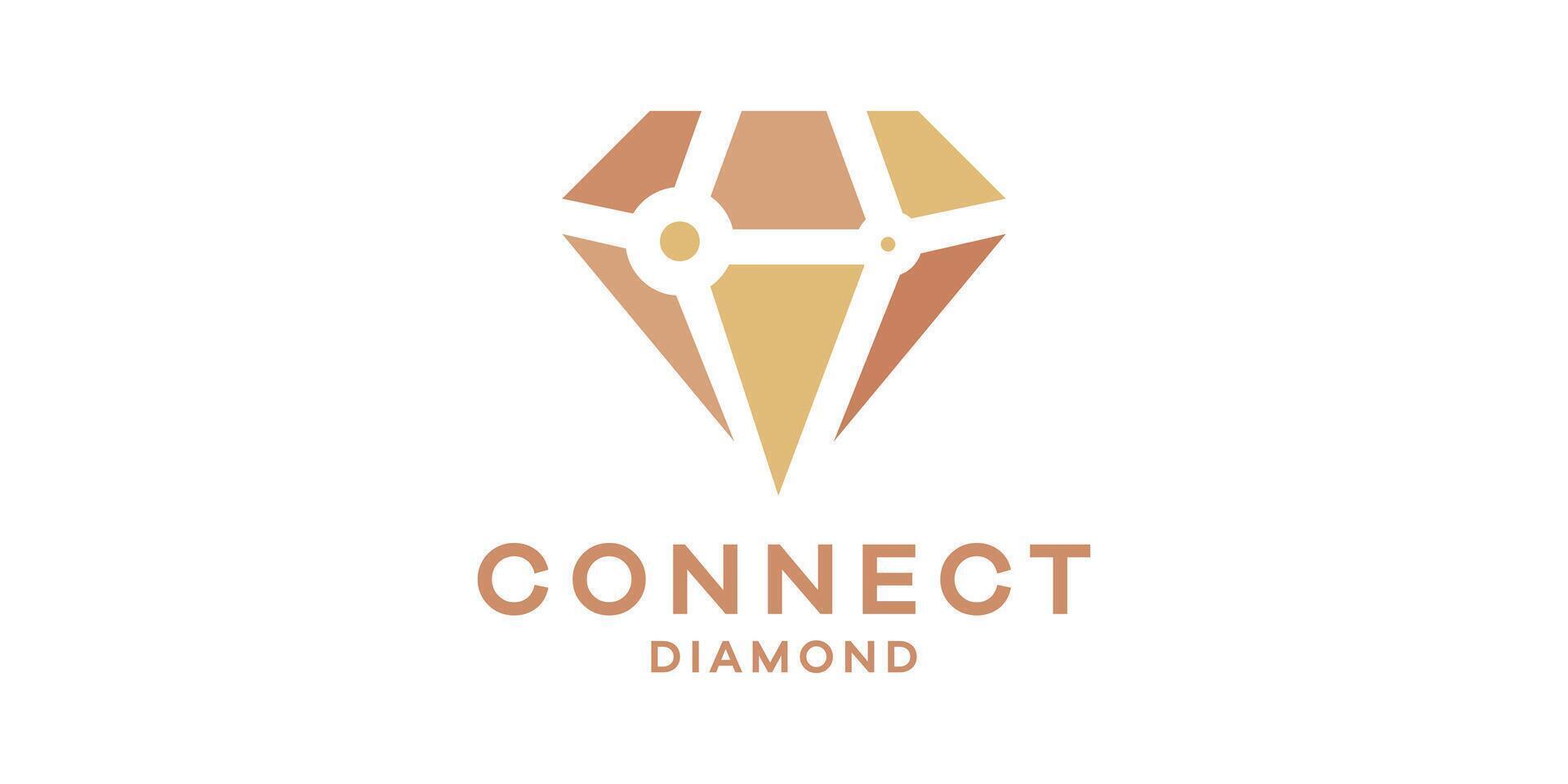 logo ontwerp combinatie van verbindingen met diamanten, logo ontwerp sjabloon, symbool idee. vector