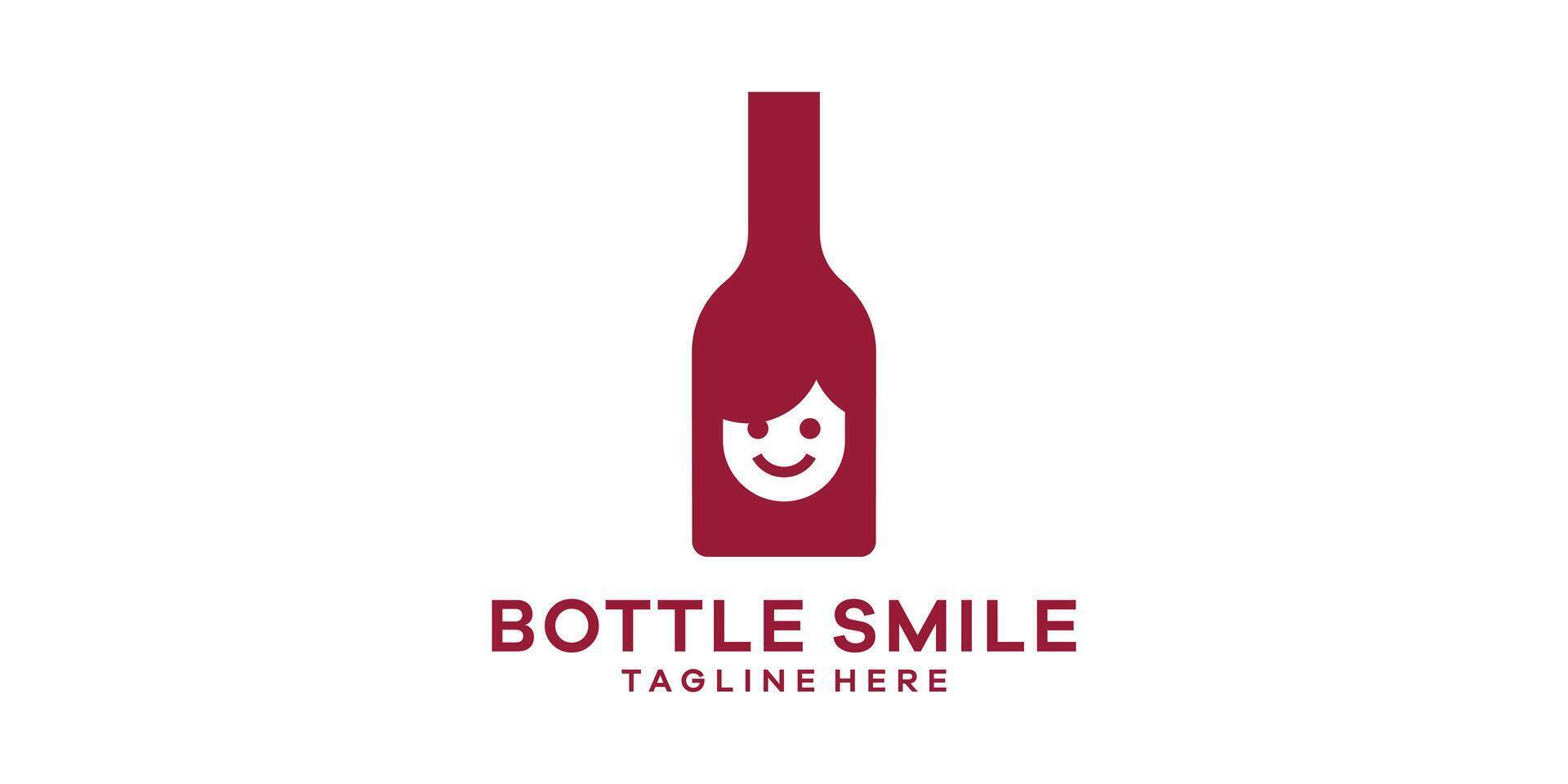 logo ontwerp negatief ruimte wijn fles met chatten, logo ontwerp sjabloon, creatief idee symbool. vector
