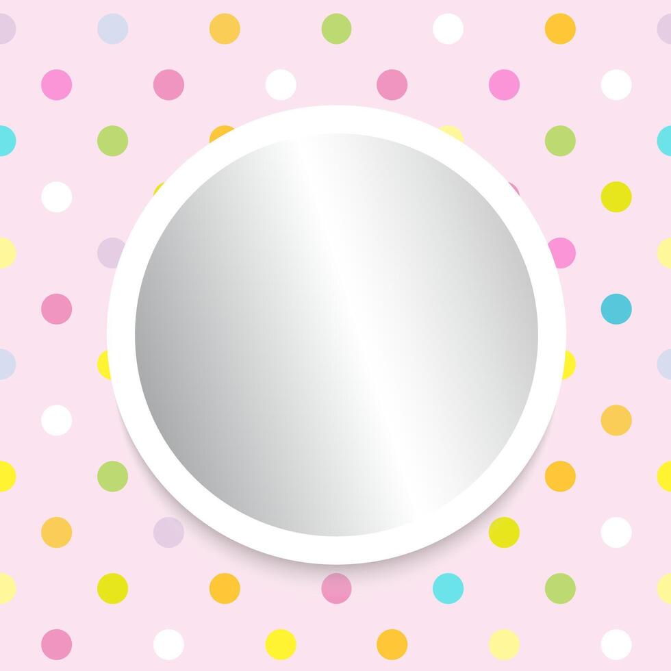 spiegel met wit kader Aan polka punt decoratief muur vector