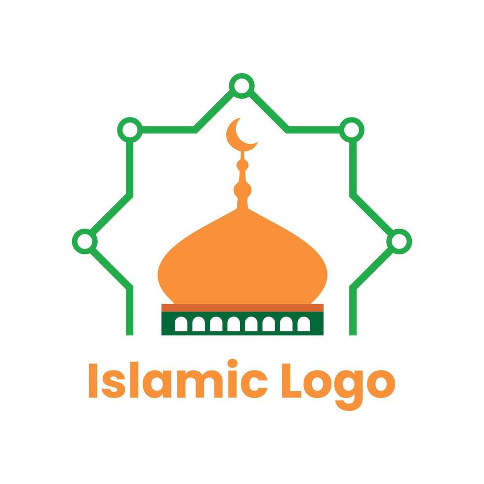 Islamitisch logo sjabloon, lint Islamitisch koepel paleis logo ontwerp sjabloon. moskee logo ideeën. inspiratie logo ontwerp. sjabloon vector illustratie.