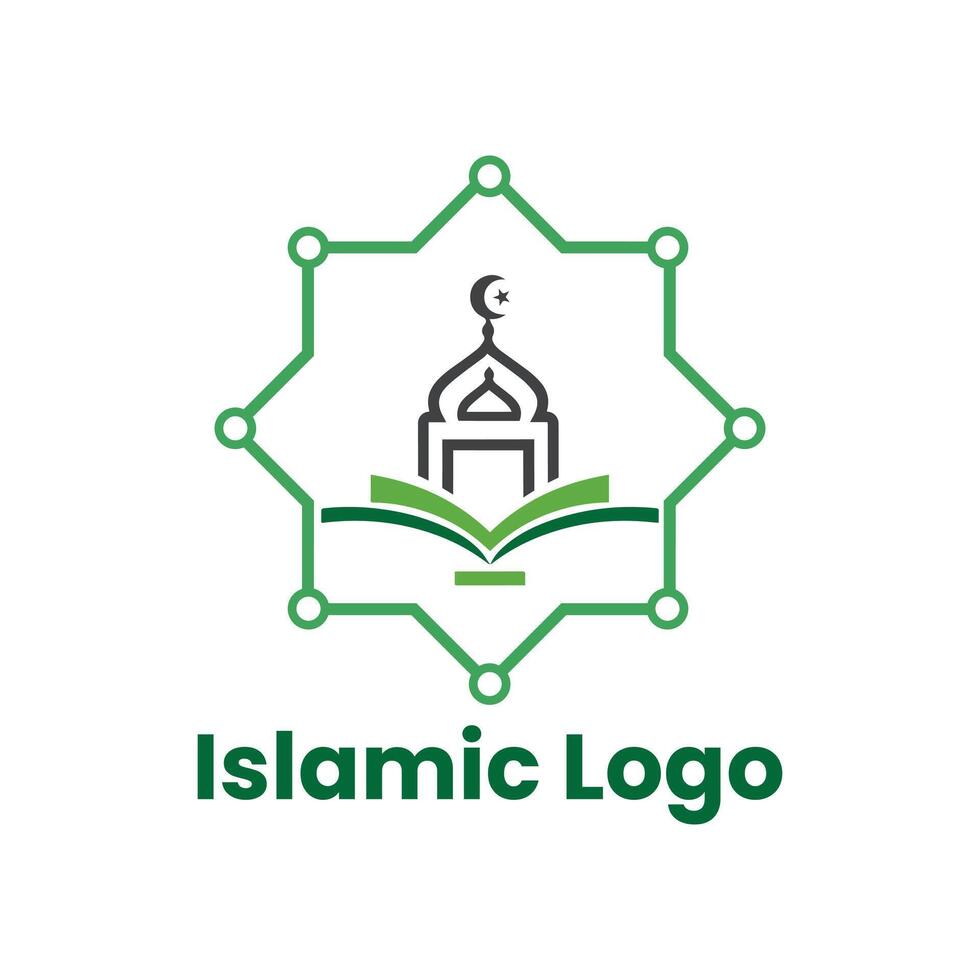 Islamitisch logo sjabloon, lint Islamitisch koepel paleis logo ontwerp sjabloon. moskee logo ideeën. inspiratie logo ontwerp. sjabloon vector illustratie.