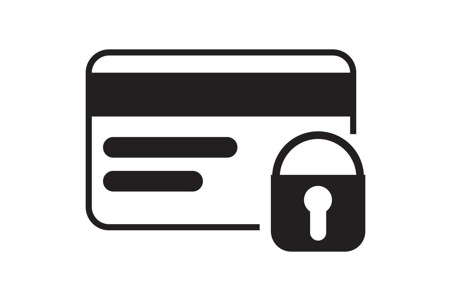 credit kaart icoon met een hangslot, financieel veiligheid vector