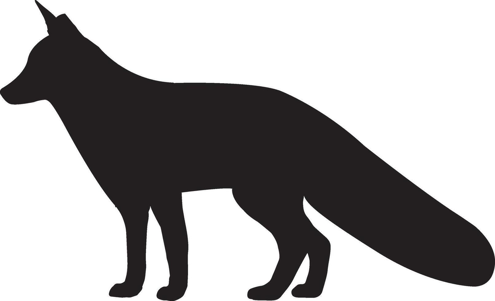 vector zwart silhouet van een vos