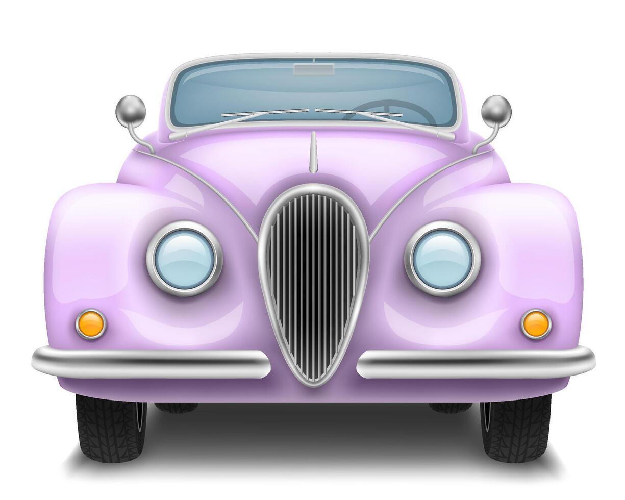 wijnoogst auto oud retro verouderd vervoer voertuig vector illustratie geïsoleerd Aan wit achtergrond