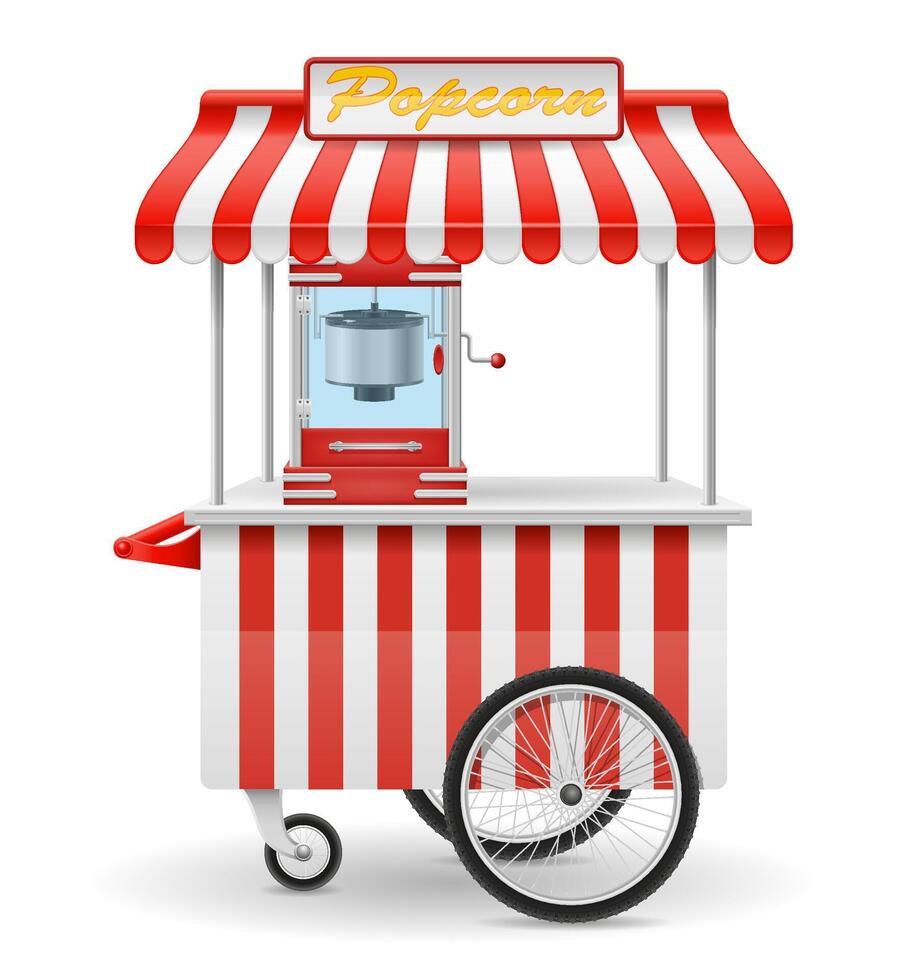 popcorn maken machine zoet tussendoortje vector illustratie geïsoleerd Aan wit achtergrond