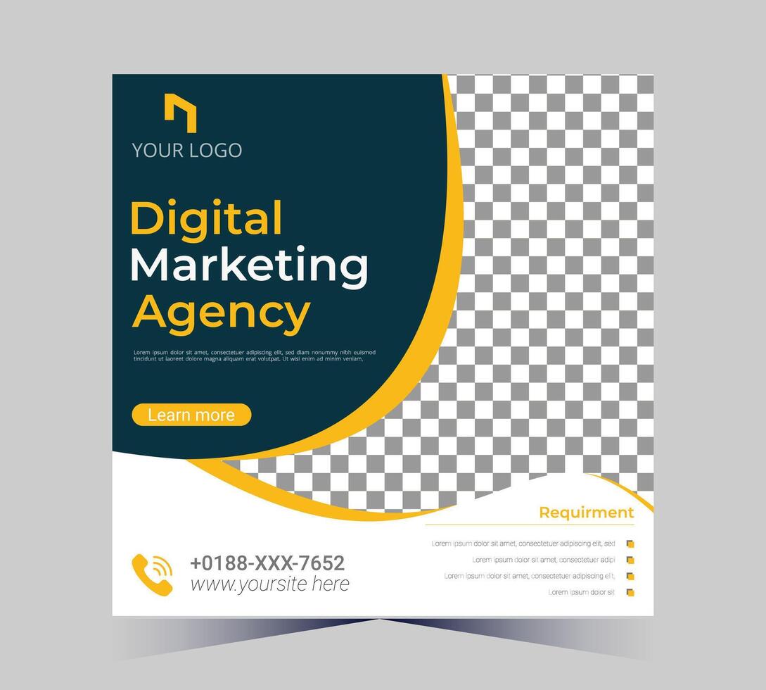 digitaal afzet agentschap folder sjabloon met geel en zwart ontwerp vector
