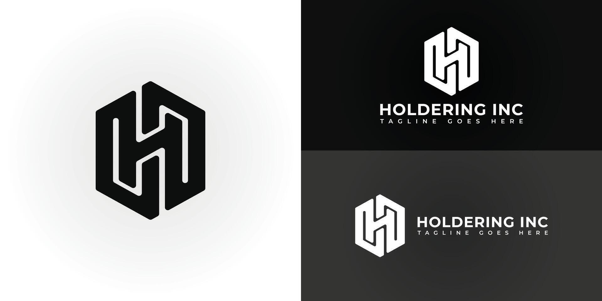 abstract eerste brief Hoi of ih logo in zwart kleur geïsoleerd in zwart en wit achtergronden toegepast voor technologie bedrijf logo ook geschikt voor de merken of bedrijven hebben eerste naam ih of hoi. vector