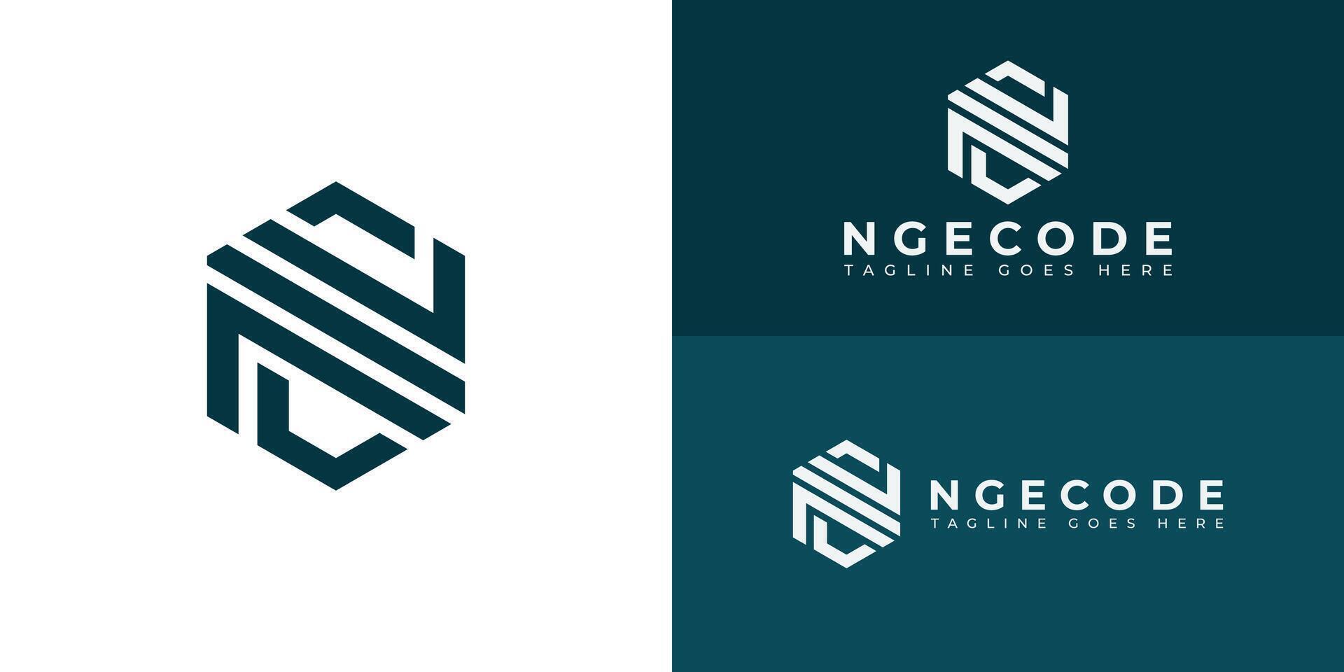 abstract eerste brief nc of cn logo in diep blauw kleur geïsoleerd in meerdere achtergronden toegepast voor internet en technologie logo ook geschikt voor de merken of bedrijven hebben eerste naam nc of cn. vector