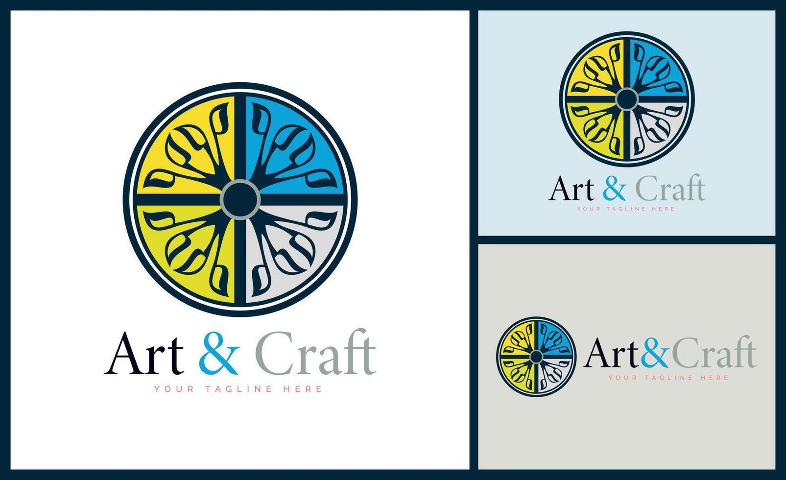 ornament patroon kleurrijk reeks modern kunst en ambacht logo sjabloon ontwerp vector