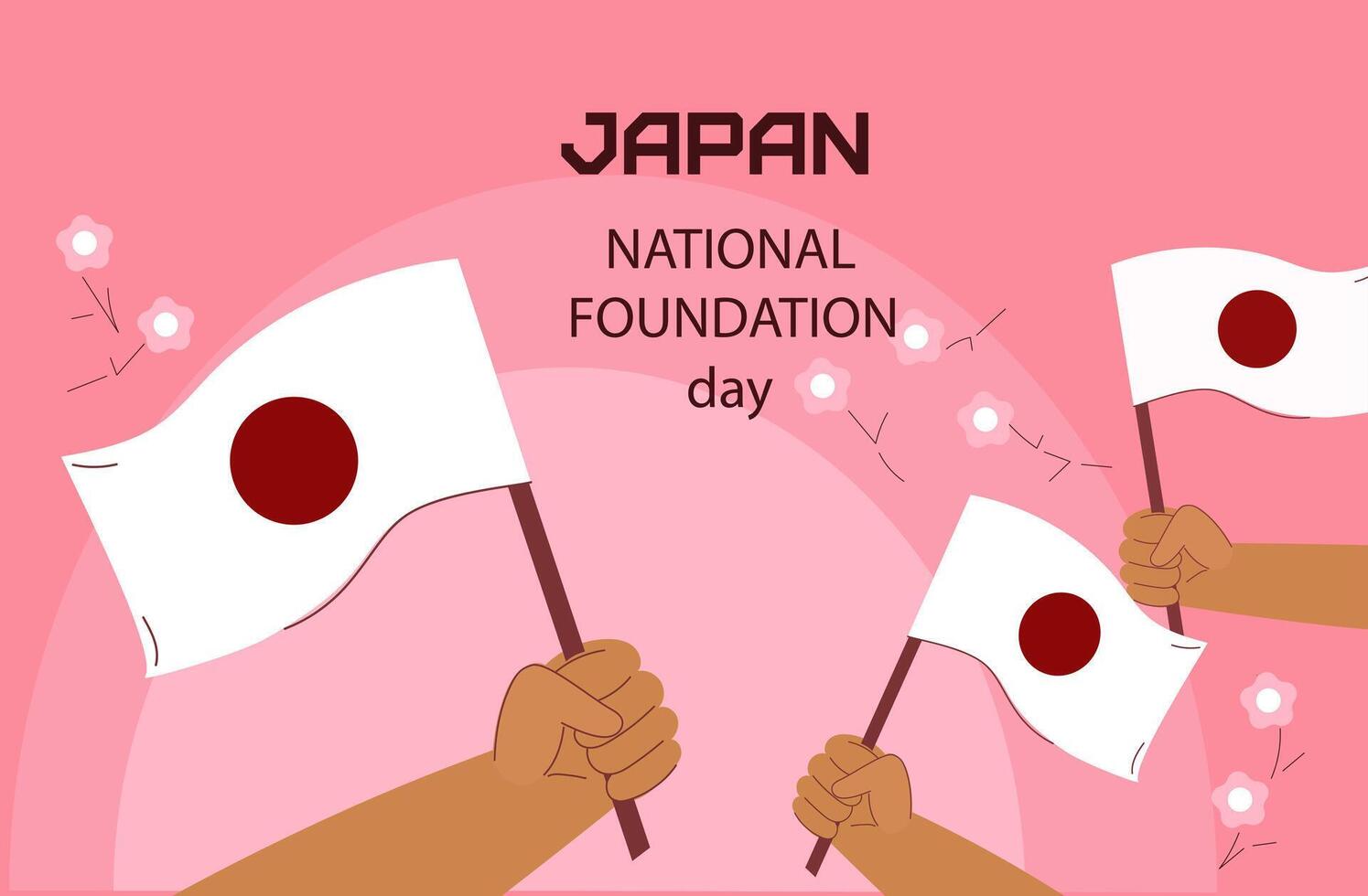 gelukkig Japan fundament nationaal dag. vector spandoek.