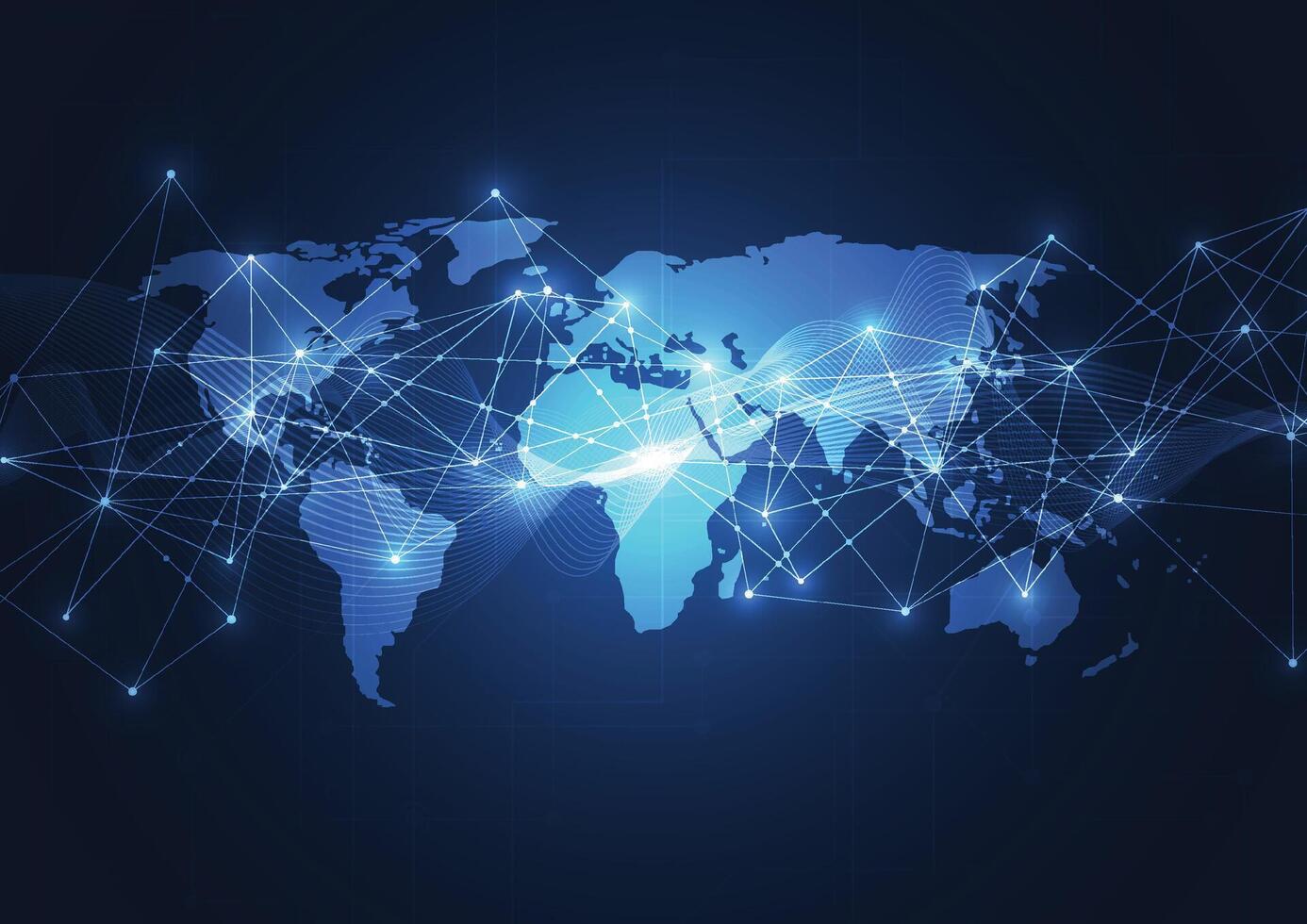 wereldwijde netwerkverbinding. wereldkaartpunt en lijnsamenstelling concept van globale zaken. vector illustratie