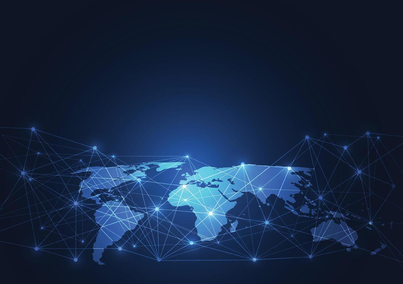 wereldwijde netwerkverbinding. wereldkaartpunt en lijnsamenstelling concept van globale zaken. vector illustratie