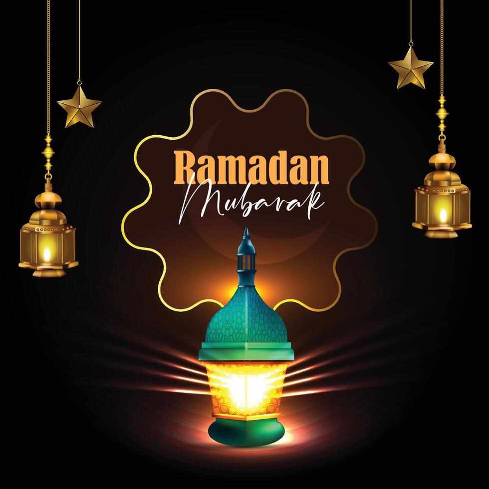 Ramadan kareem mubarak Islamitisch maand vector