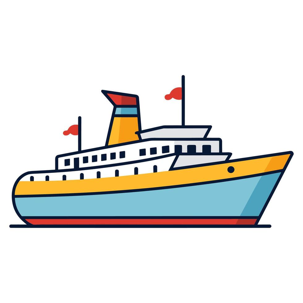 een schip illustratie vector kunst, trawler vlak logo geïsoleerd Aan een wit achtergrond