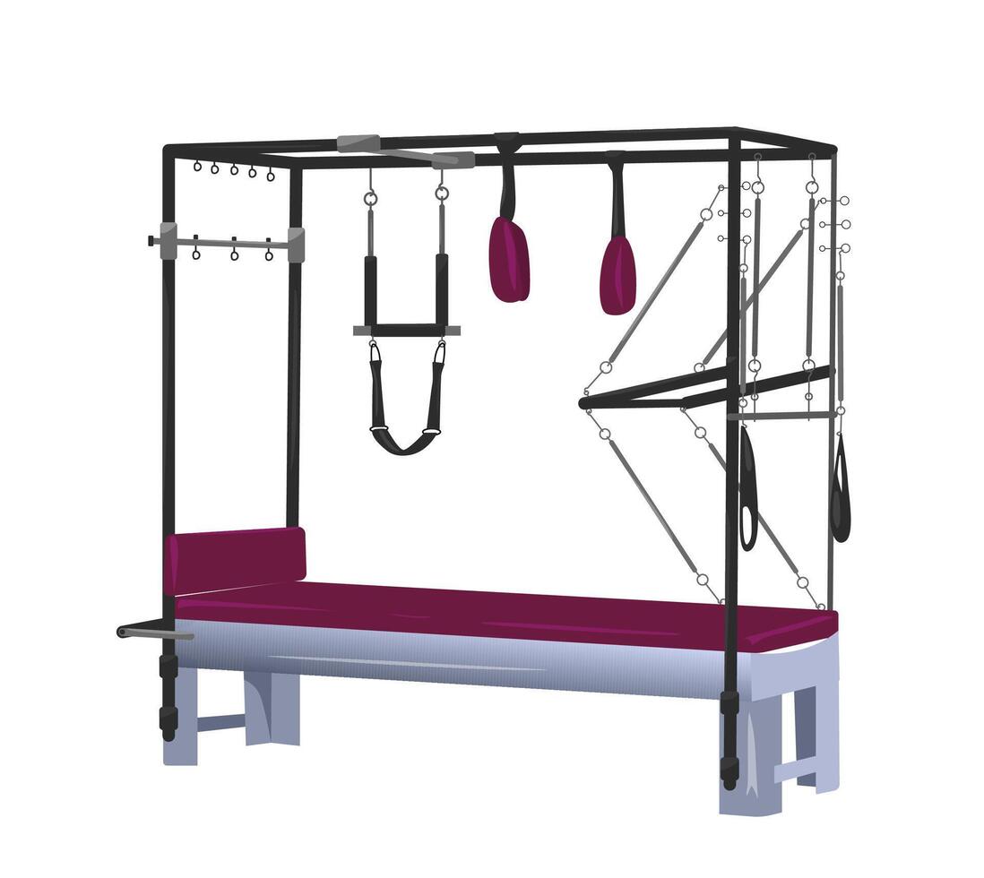 trapeziumvormig tafel - pilates simulator. wit achtergrond. vector illustratie