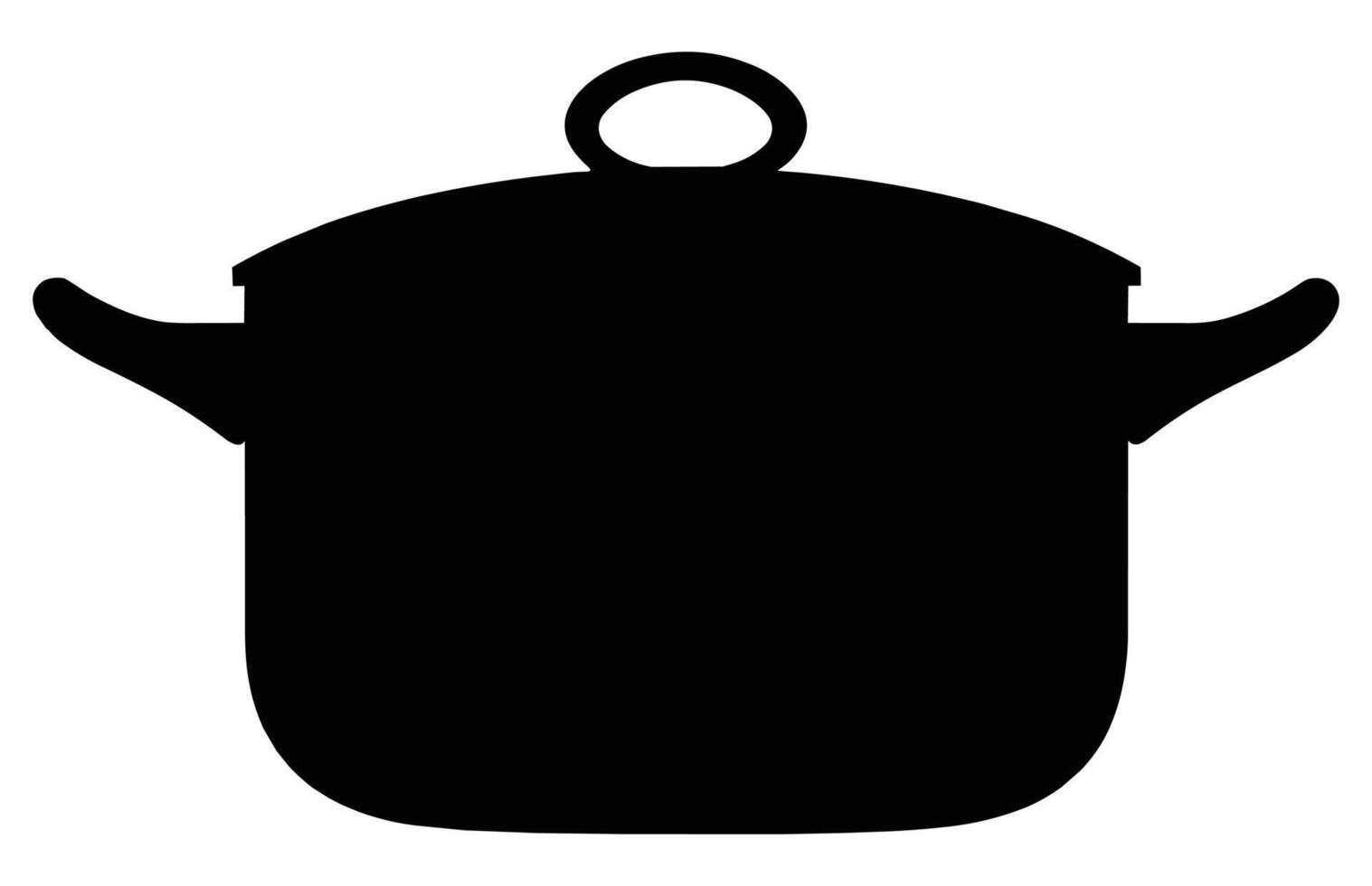 Koken pot silhouet, keuken Koken potten vector icoon reeks