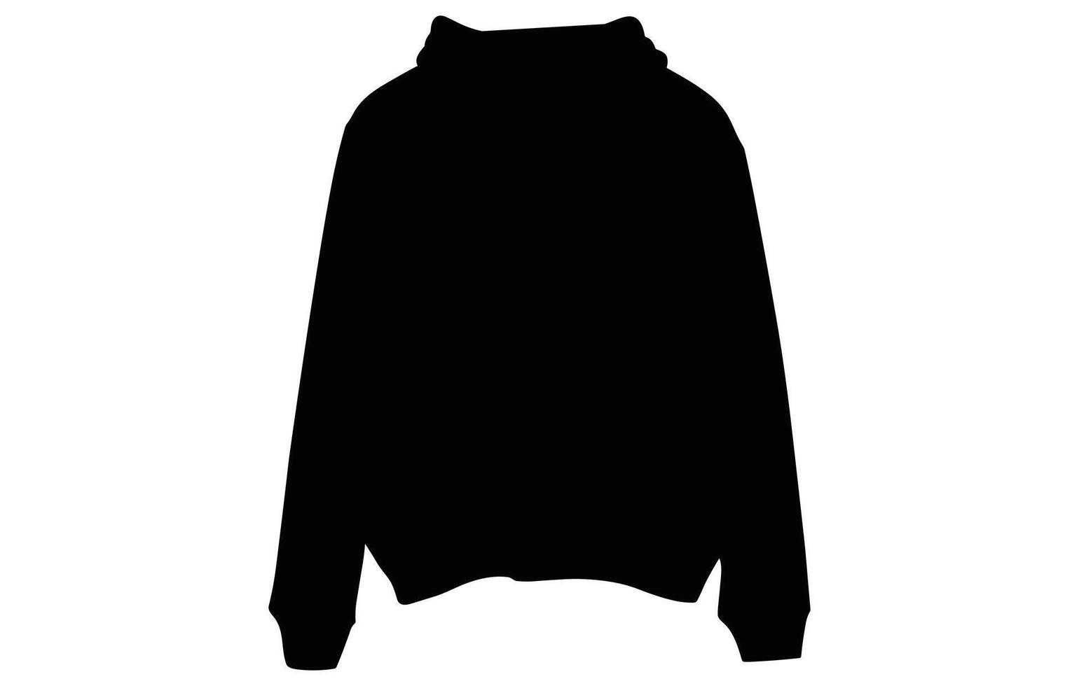 silhouet van capuchon, vector capuchon zwart en wit mouwen streetwear mode silhouet,