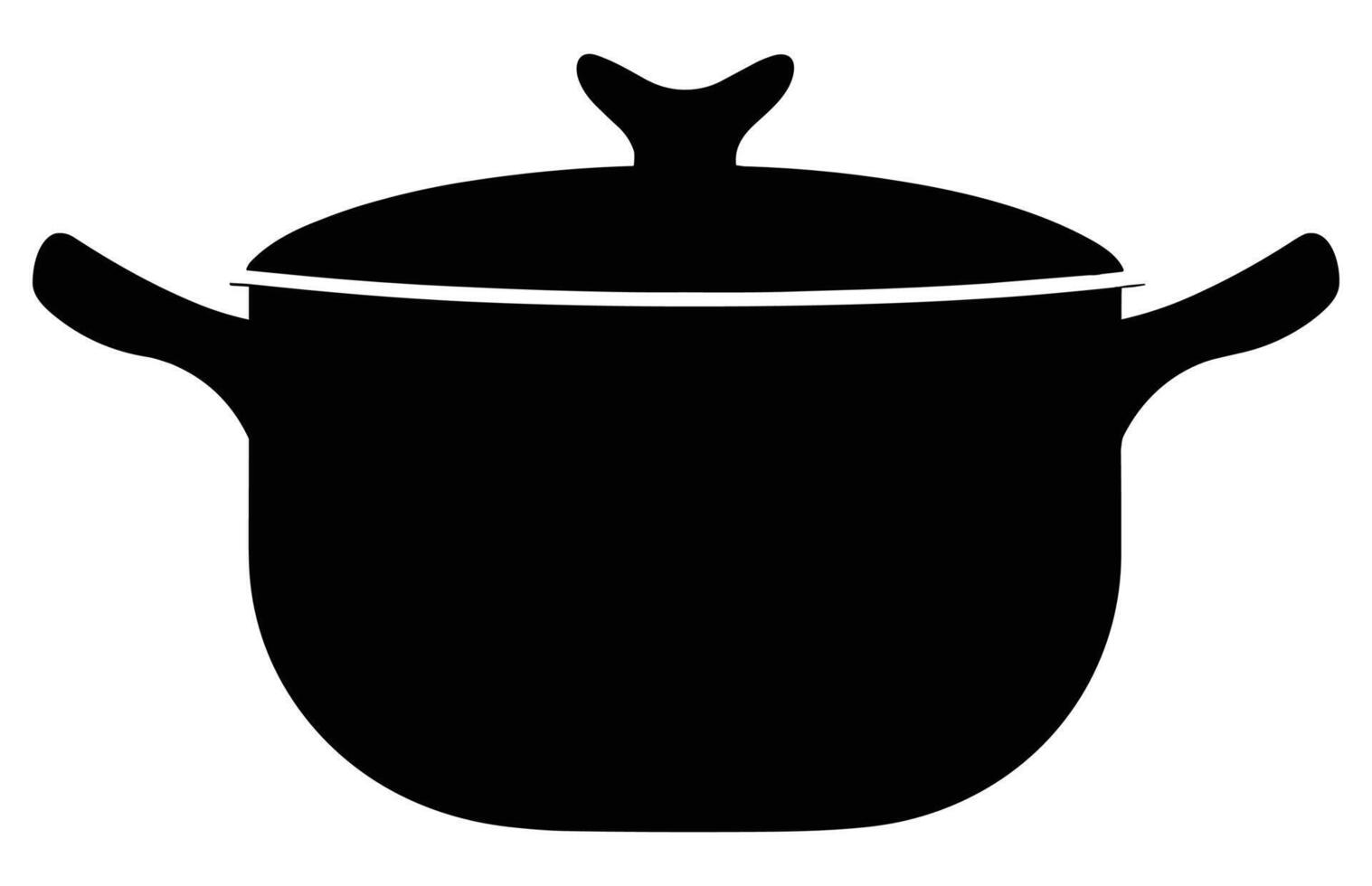 Koken pot silhouet, keuken Koken potten vector icoon reeks