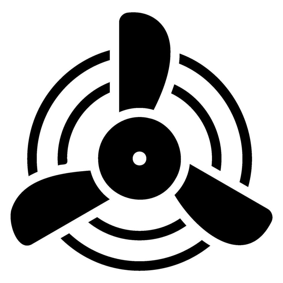 vliegtuig propeller glyph icoon vector