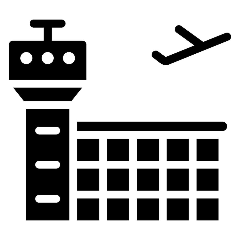 luchthaven glyph icoon vector