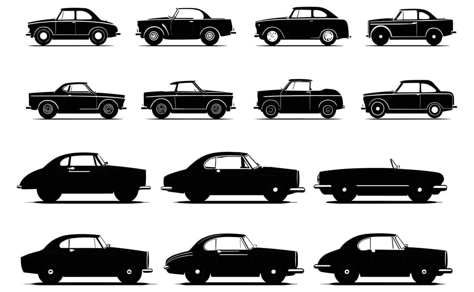 auto vector illustratie vervoer silhouet auto reeks