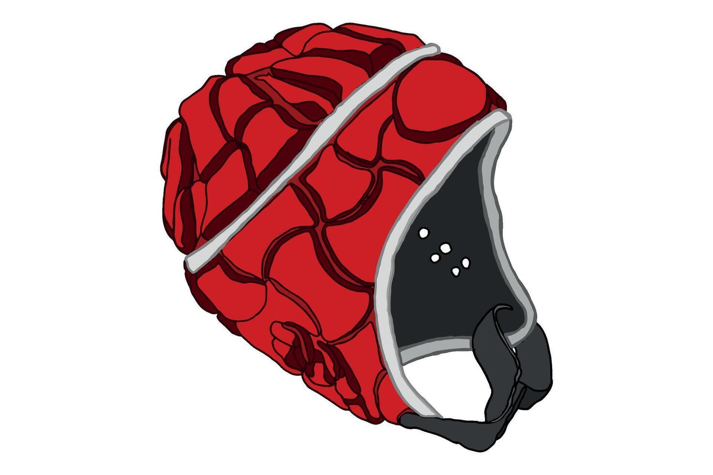 sport - rood rugby helm vector