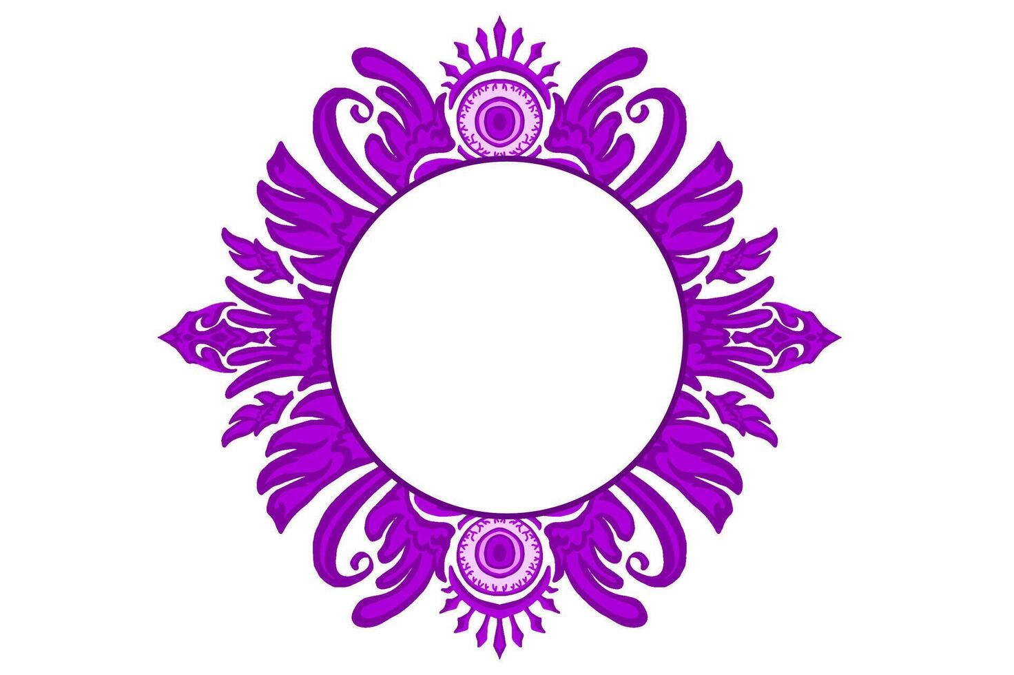 Purper oog bal engel ornament kader grens vector