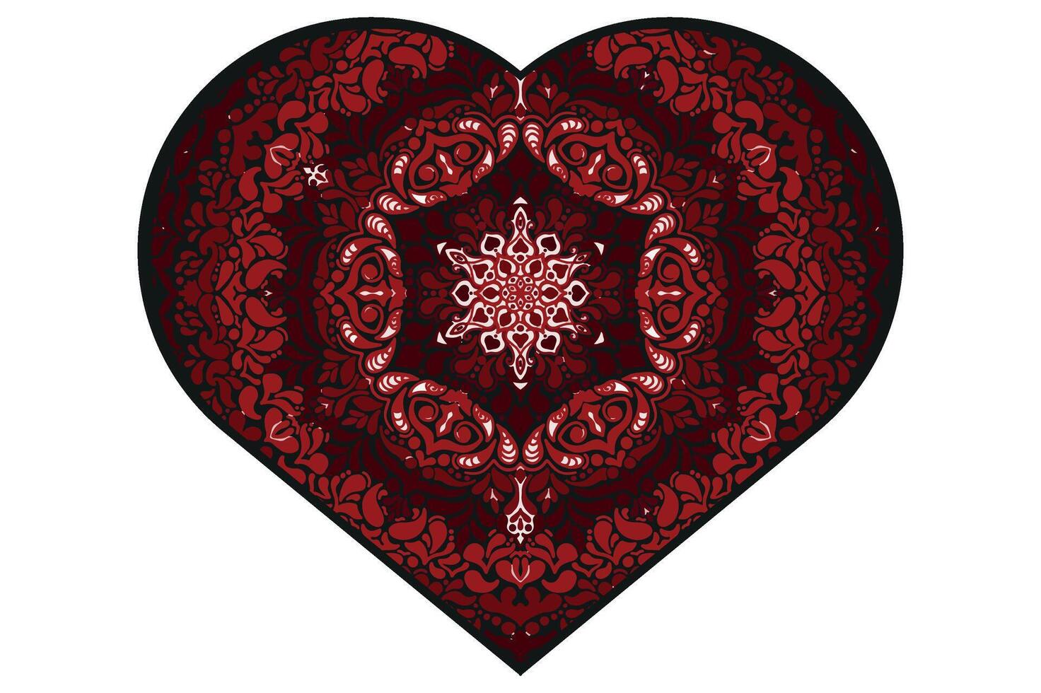 liefde mandala ornament vector ontwerp voor Valentijn decoratie