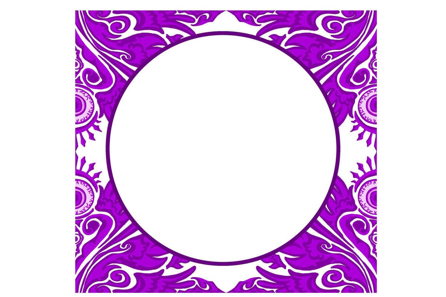 Purper oog bal engel ornament kader grens vector