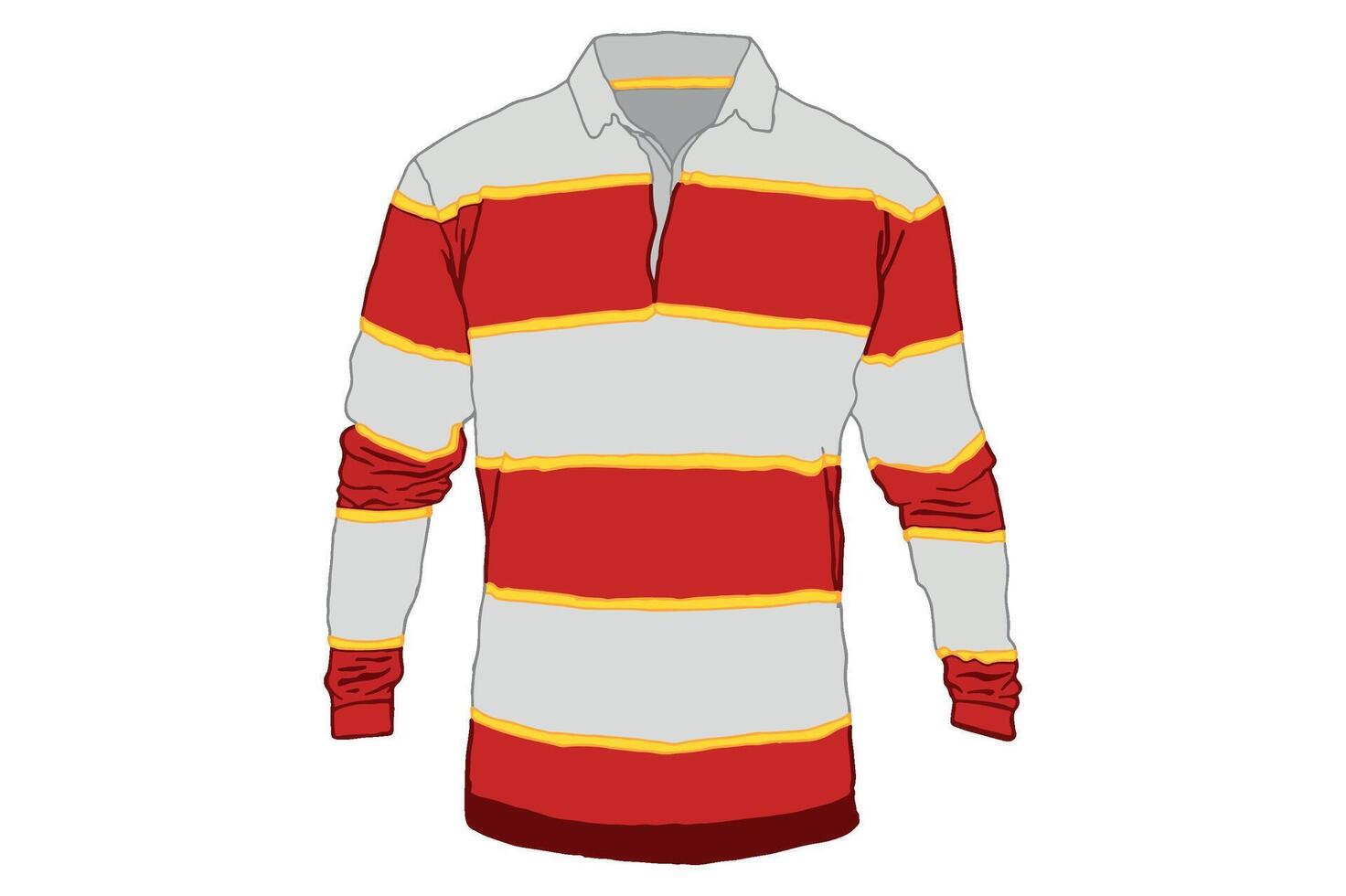wijnoogst rugby polo lang mouw overhemd vector