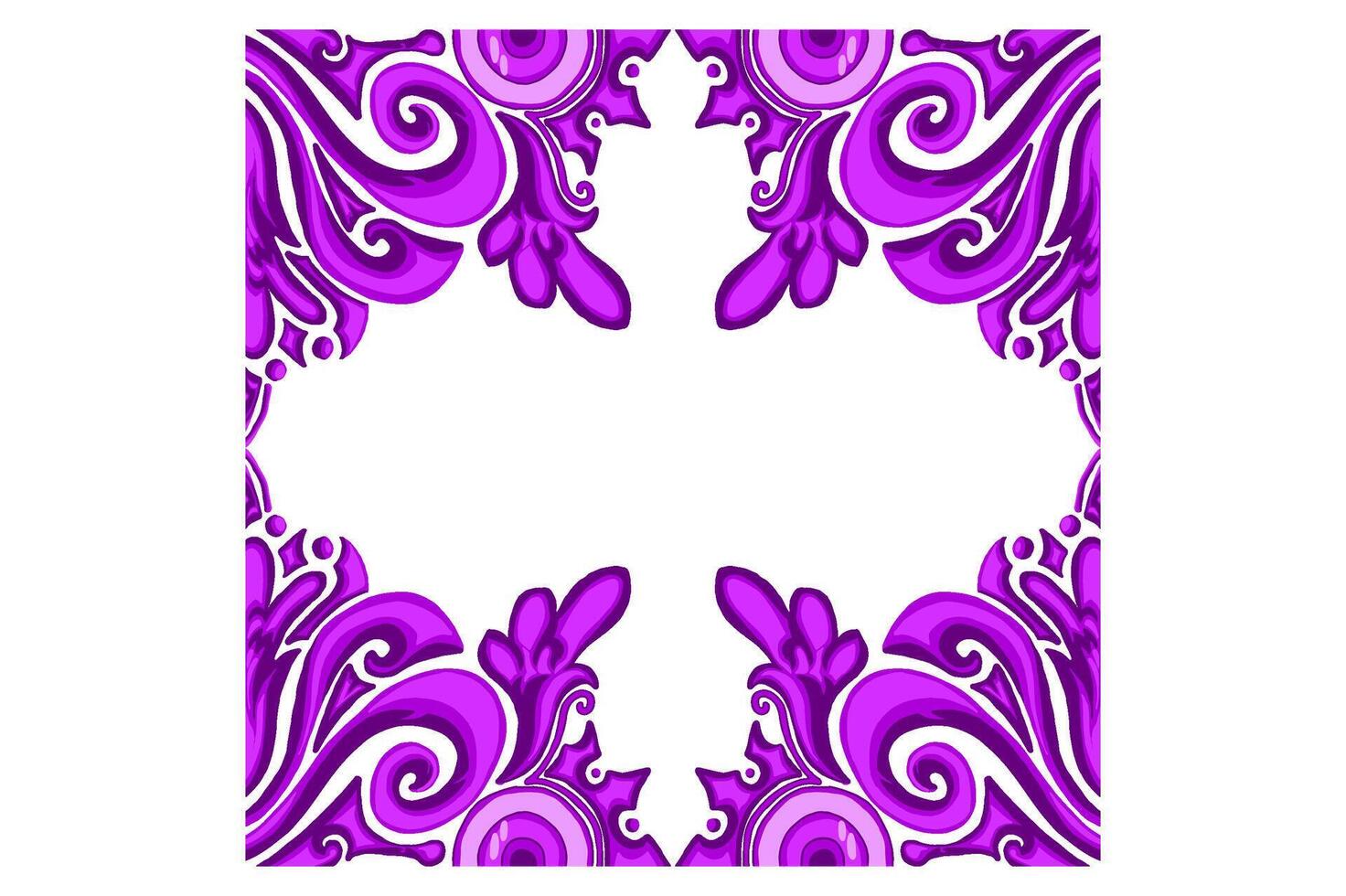 Purper oog bal engel ornament kader grens vector