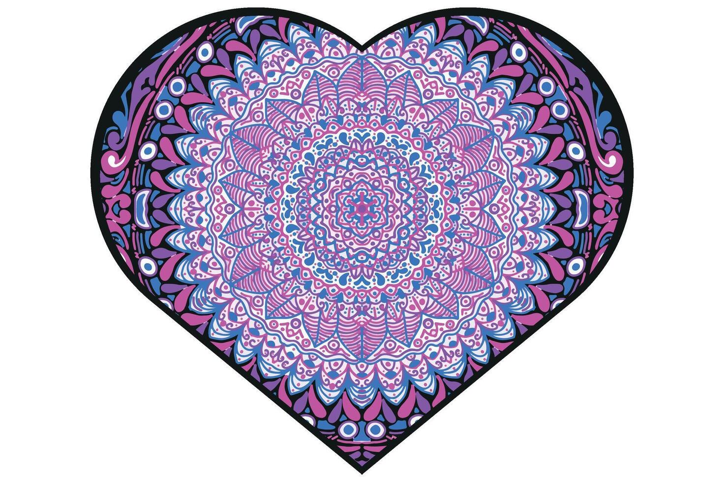 liefde mandala ornament vector ontwerp voor Valentijn decoratie