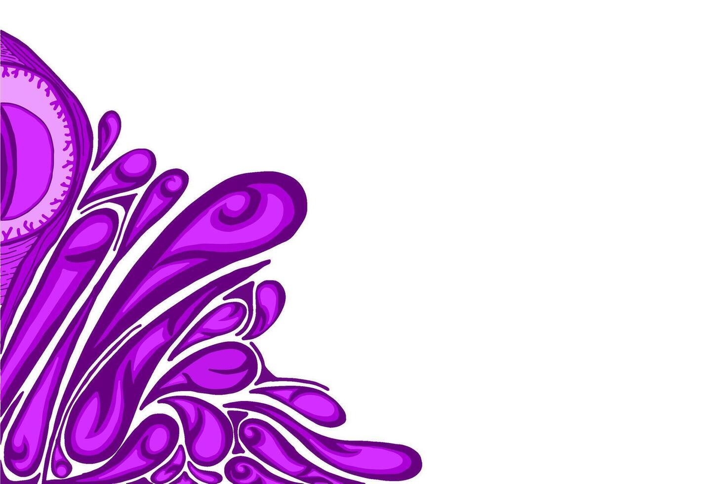 Purper oog bal engel ornament kader grens vector