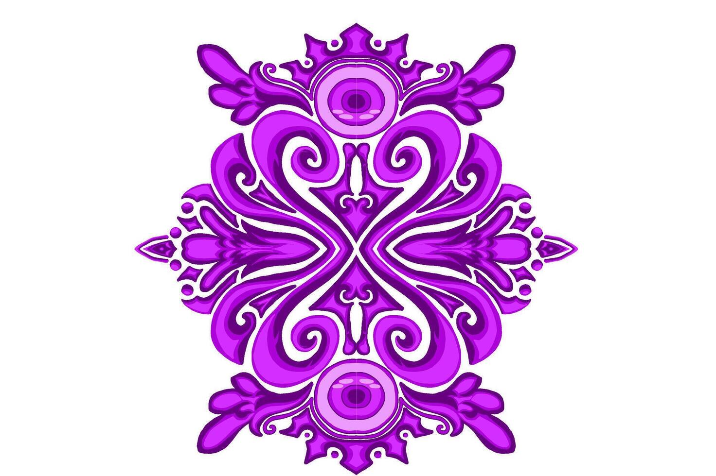 Purper oog bal engel ornament kader grens vector