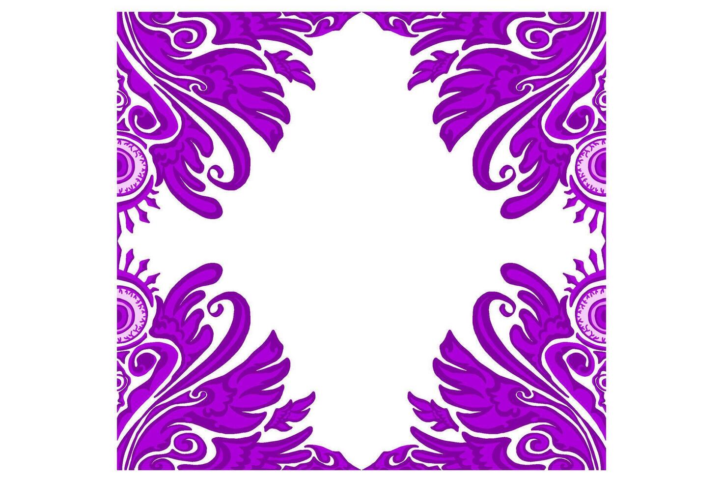 Purper oog bal monster ornament kader grens vector voor decoratie ontwerp