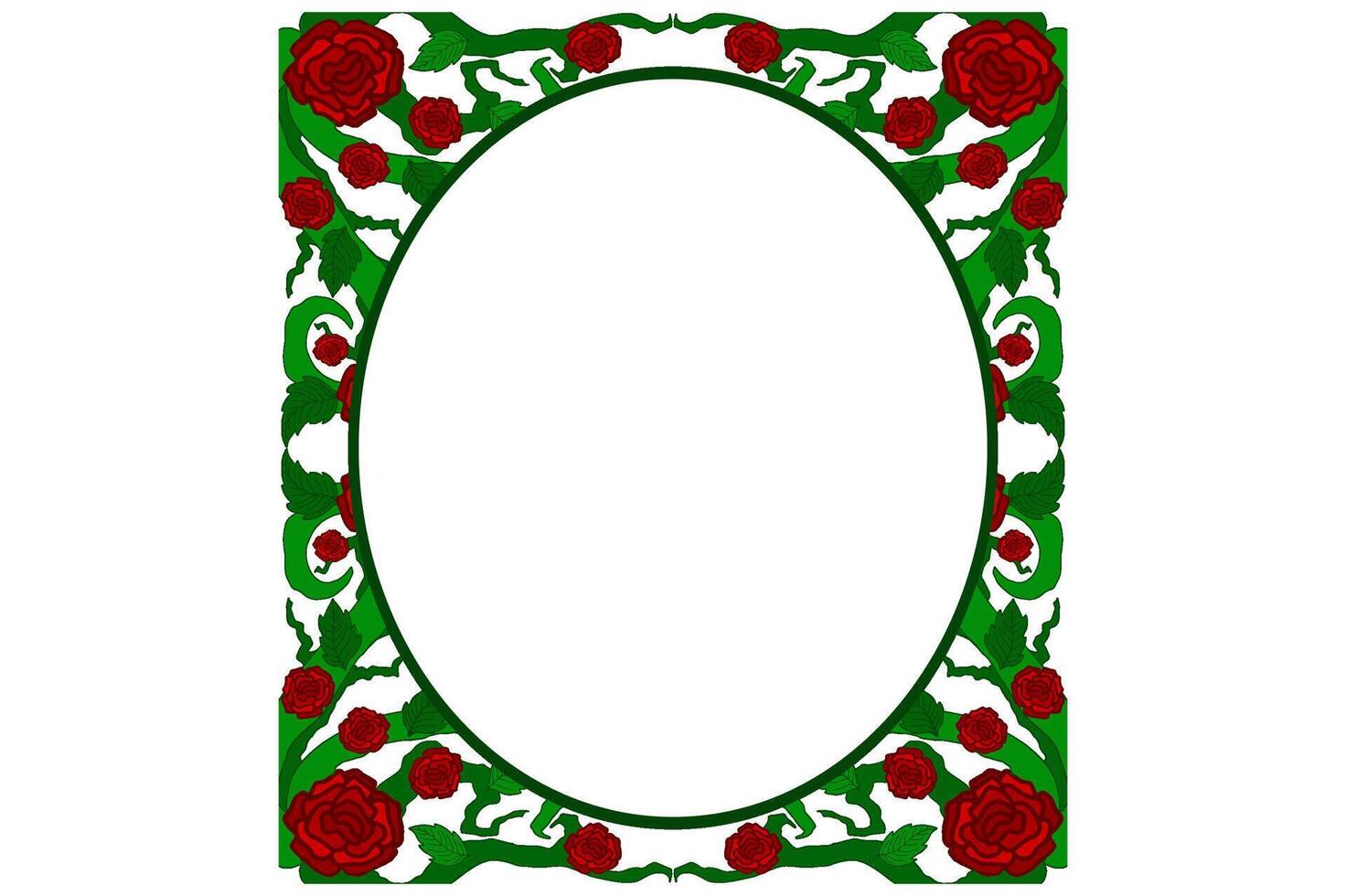 flora en roos ornament kader grens vector voor decoratie ontwerp