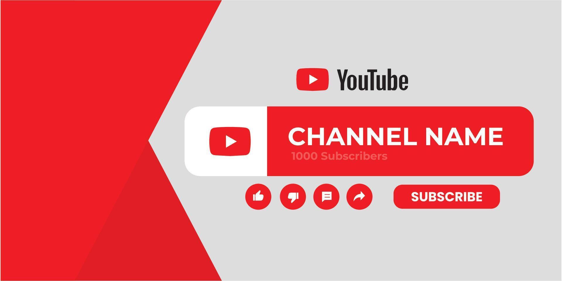 youtube kanaal Hoes draadframe. youtube banier voor ontwerp uw kanaal. youtube kanaal naam lager derde vector