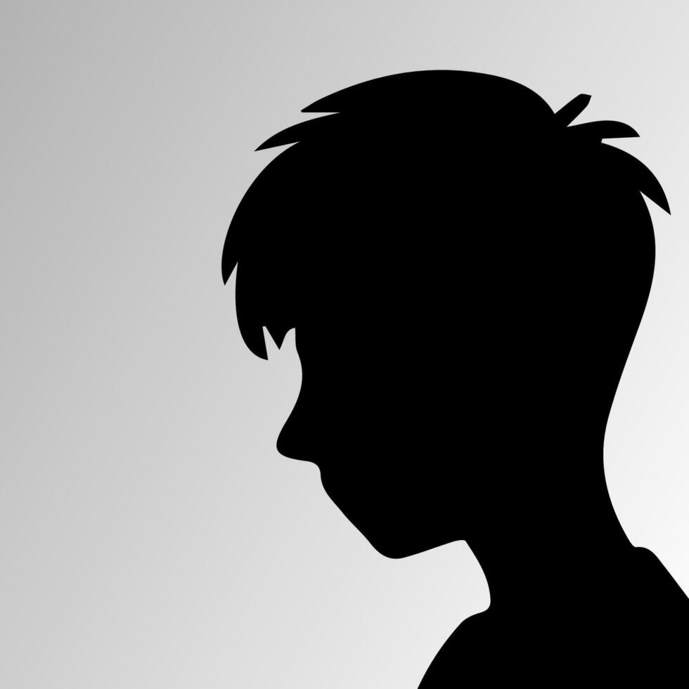 silhouet van heel verdrietig Mens alleen Aan wit achtergrond, depressief jong Mens vector