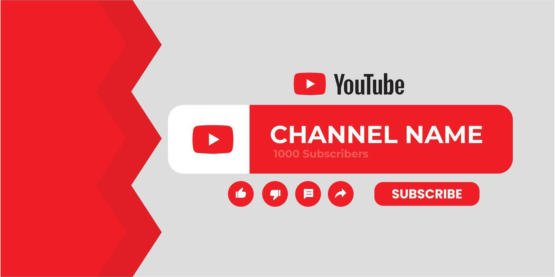 youtube kanaal Hoes draadframe. youtube banier voor ontwerp uw kanaal. youtube kanaal naam lager derde vector