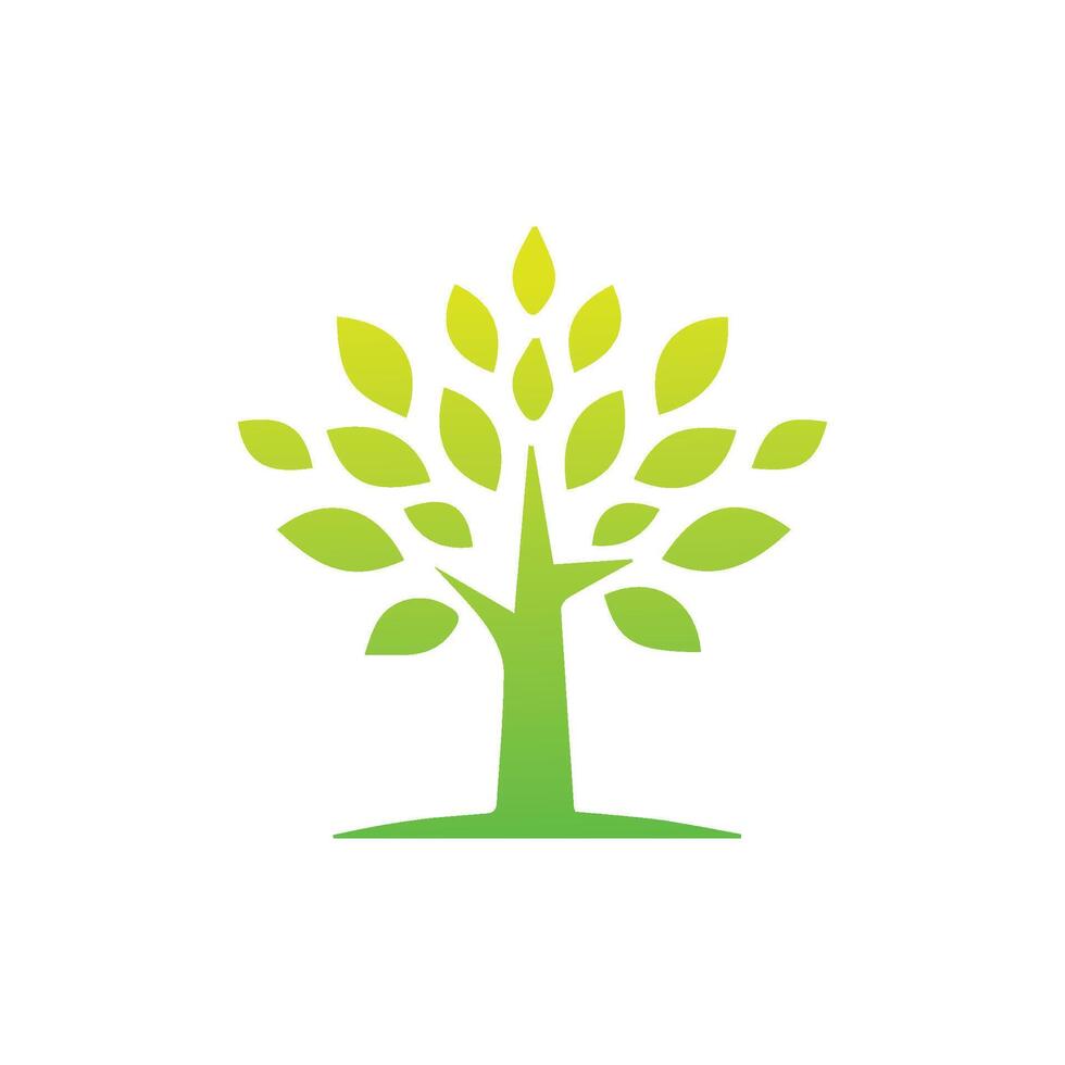 boom icoon concept van een gestileerde boom met bladeren, vector illustratie
