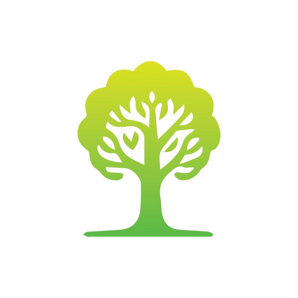 boom icoon concept van een gestileerde boom met bladeren, vector illustratie