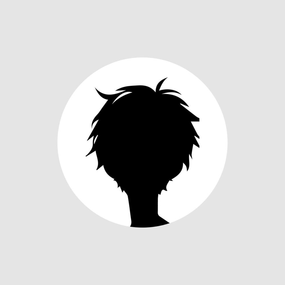 silhouet illustratie van een jongen in anime stijl vector