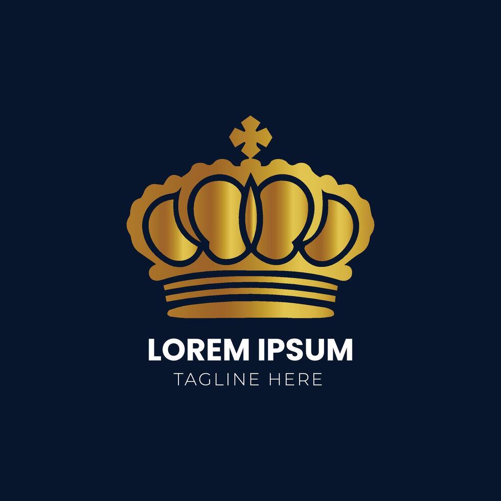 gouden kroon met helling gaas, vector illustratie