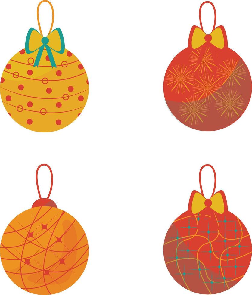 Kerstmis bal decoratie element. vlak tekenfilm stijl, voor nieuw jaar ornament. vector