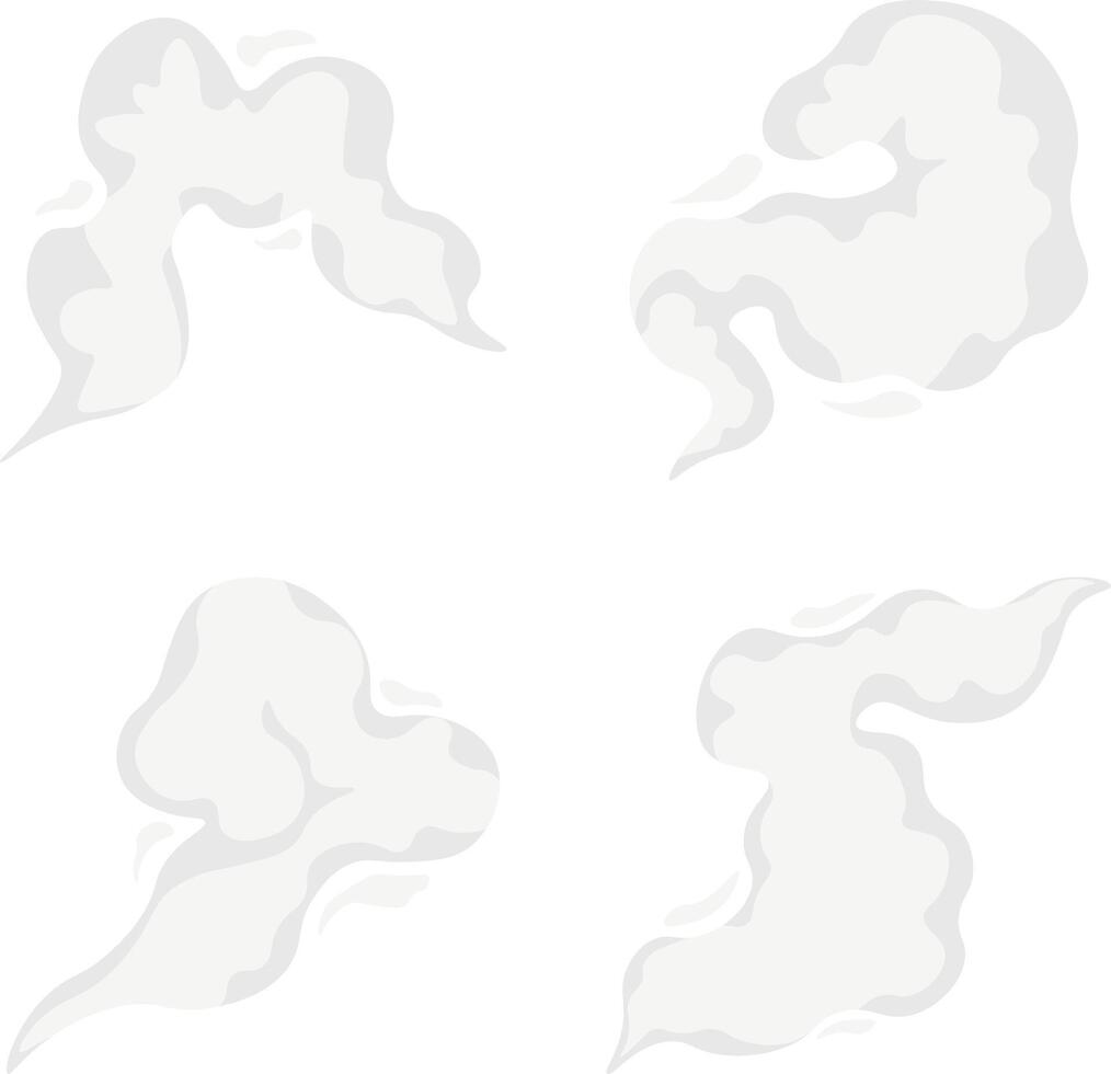 tekenfilm rook wolk pictogrammen. grappig wolken element. vector illustratie