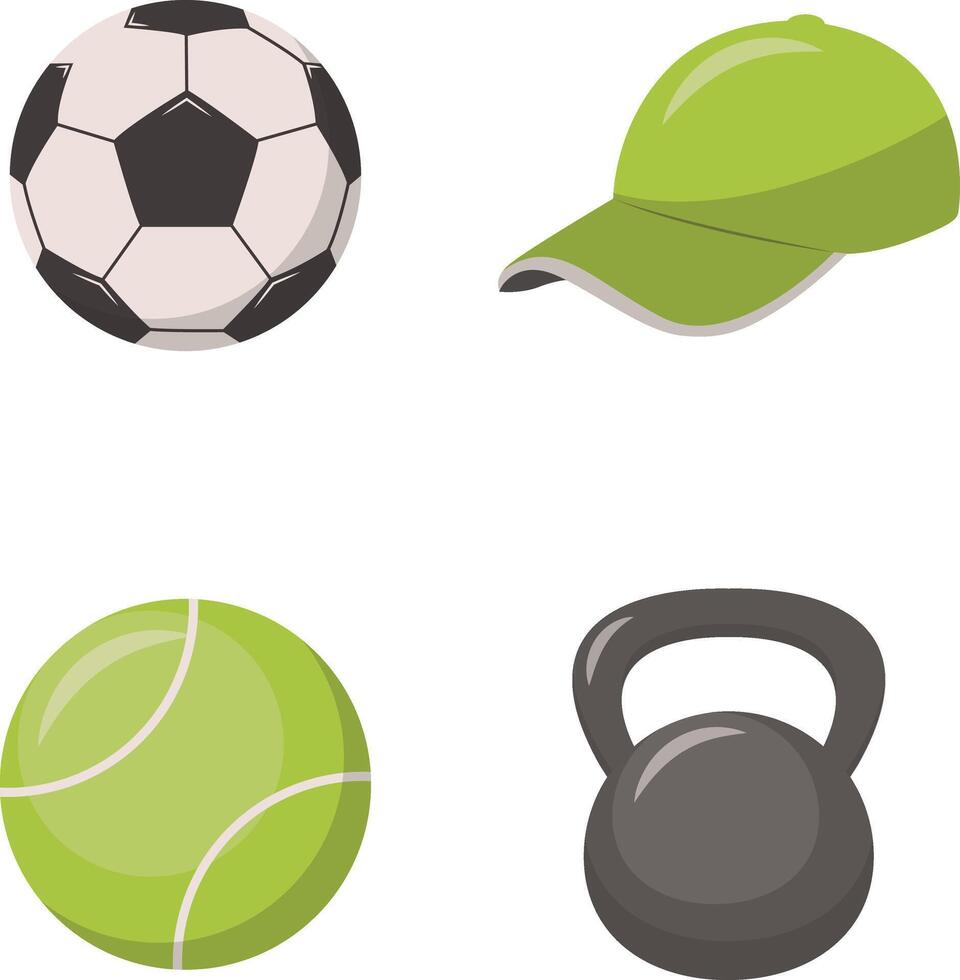sport- uitrusting pictogrammen. geïsoleerd vector set.