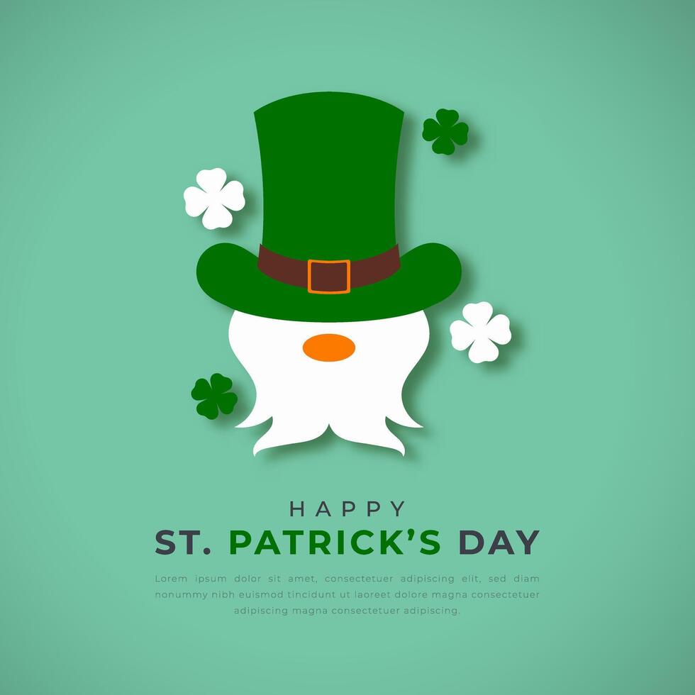 gelukkig st. Patrick dag papier besnoeiing stijl vector ontwerp illustratie voor achtergrond, poster, banier, reclame, groet kaart