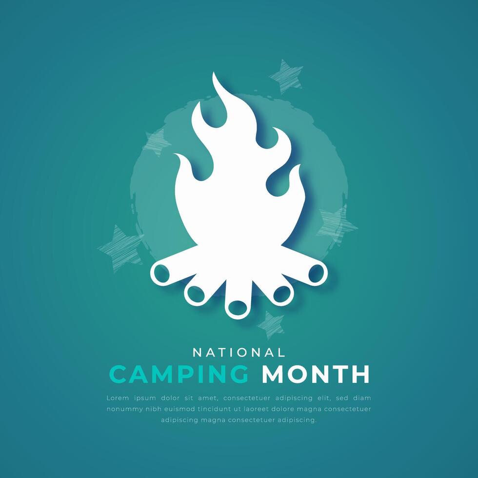 nationaal camping maand papier besnoeiing stijl vector ontwerp illustratie voor achtergrond, poster, banier, reclame, groet kaart