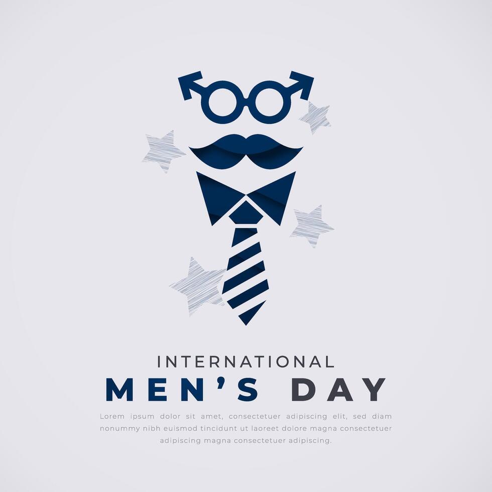 Internationale mannen dag papier besnoeiing stijl vector ontwerp illustratie voor achtergrond, poster, banier, reclame, groet kaart